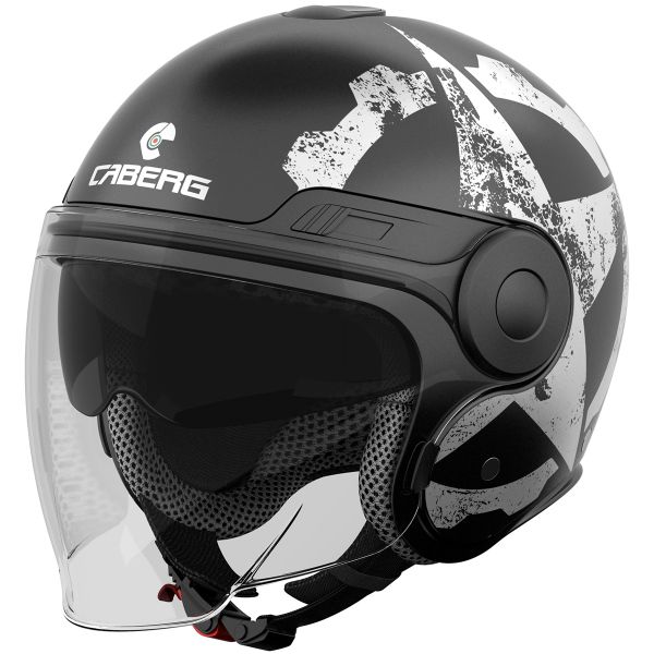 Open Face Caberg Uptown Gear Matt Black White