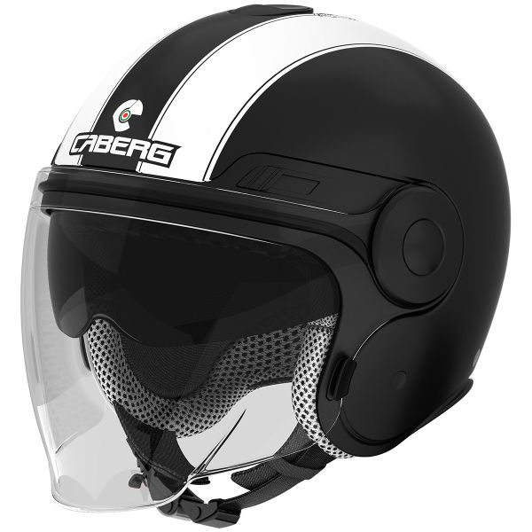 Open Face Caberg Uptown Legend Matt Black White