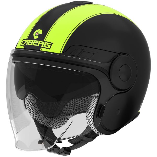 Open Face Caberg Uptown Legend Matt Black Yellow Fluo