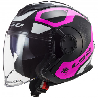 Open Face LS2 Verso Marker Matt Black Violet OF570