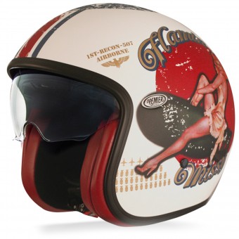 Casque Open Face Premier Vintage Pinup 8BM Mat Casque Open Face Premier Vintage Pinup 8BM Mat
