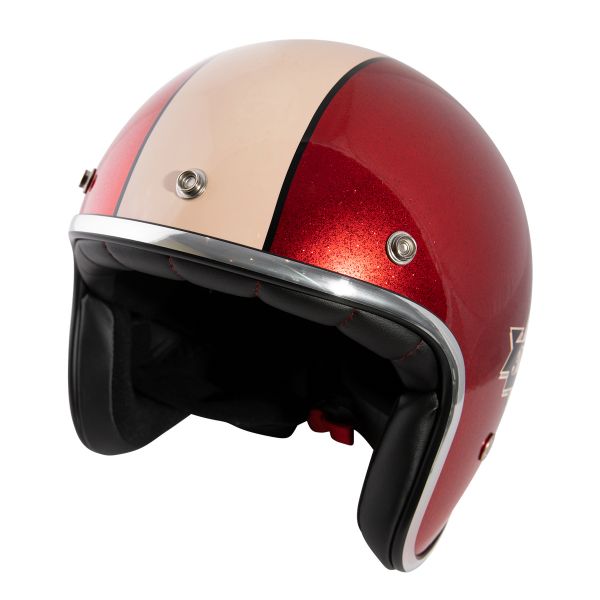 Red open hotsell face helmet