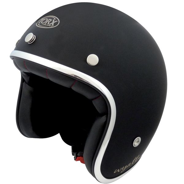 Destocking Helmet Torx Jet Black and White Mate Casco Scooter Trial Motorbike UK 
