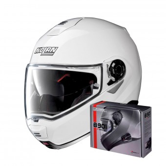 Flip Up Nolan N100 5 Classic N-Com Metal White 5