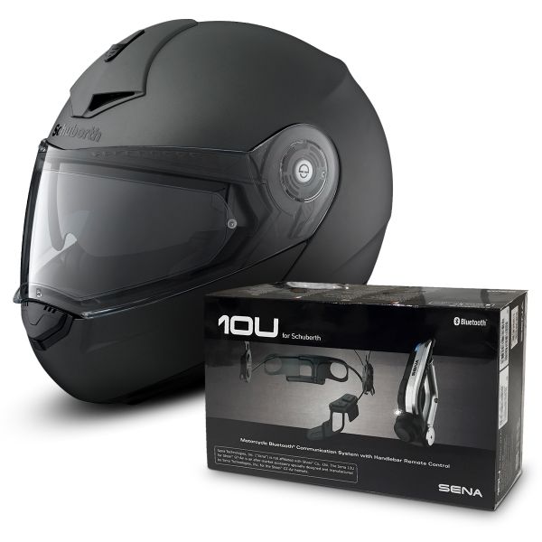 Flip Up Schuberth C3 Pro Amsterdam Matt Anthracite + Sena 10U Bluetooth Kit