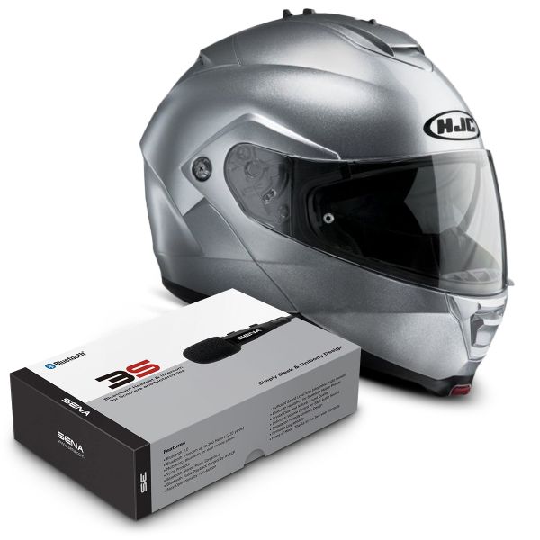 Flip Up HJC IS-MAX II CR Silver + Sena 3S Bluetooth Kit