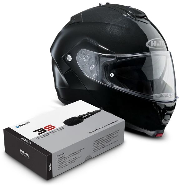Flip Up HJC IS-MAX II Black + Sena 3S Bluetooth Kit