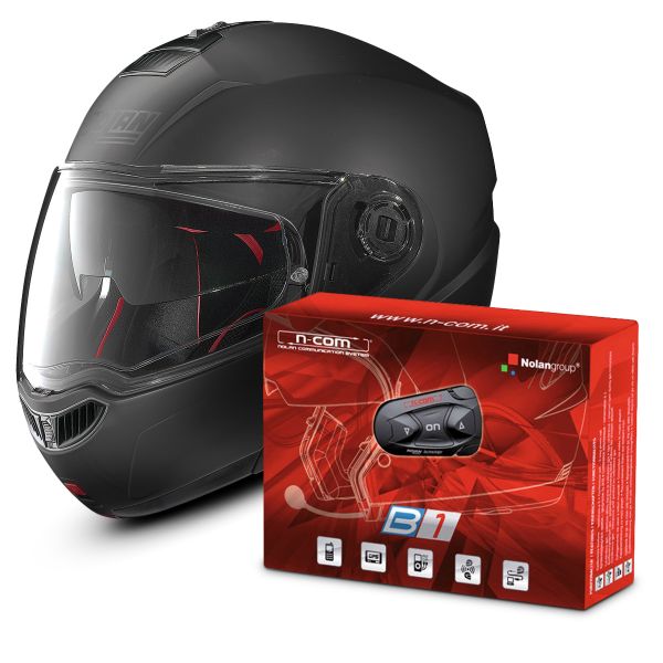 Helmet Nolan N104 Absolute Classic Flat Black 10 + B1 Bluetooth Kit ready to ship
