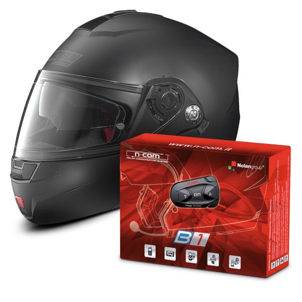 Flip Up Nolan N91 Evo Classic N-Com Flat Black 10