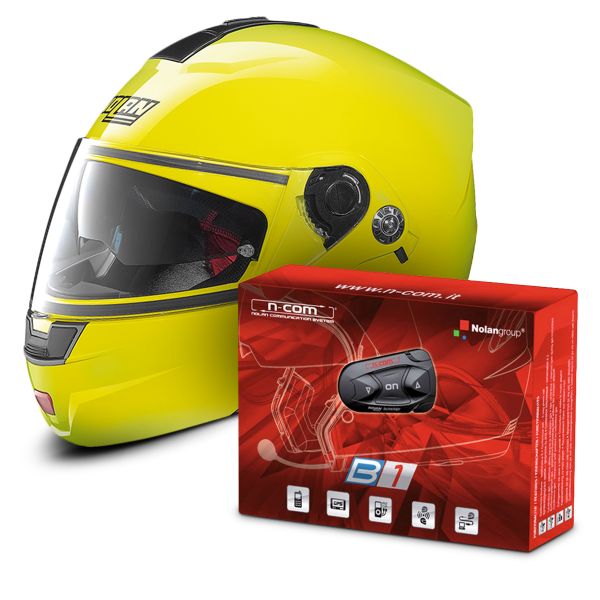 Flip Up Nolan N91 Evo Hi-Visibility N-Com Fluo Yellow 22