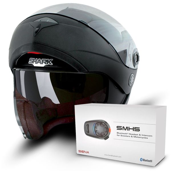 Flip Up Shark Openline Prime Mat KMA Pinlock + Sharktooth Bluetooth Kit