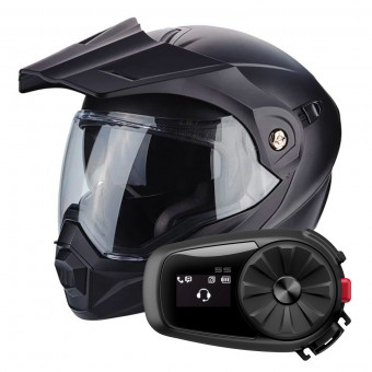 Flip Up Scorpion ADX-1 Matt Black + Kit Bluetooth Sena 5S Solo