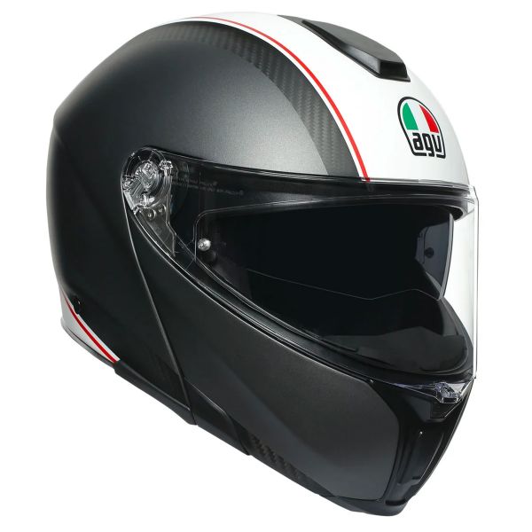 Carbon Fiber Agv Sportmodular Carbon White Helmet AGV