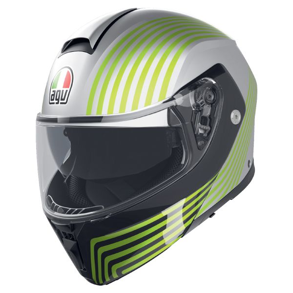 Helmet AGV Streetmodular Iseo Matt White Black Yellow Fluo ready