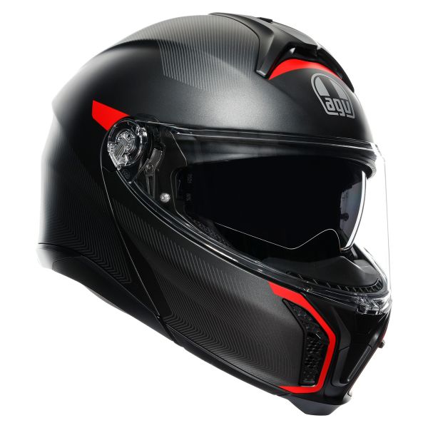 Flip Up AGV Tourmodular Frequency Matt Gunmetal Red