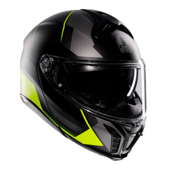 Casque Flip Up AGV Tourmodular Perception Black Grey Yellow Fluo Casque Flip Up AGV Tourmodular Perception Black Grey Yellow Fluo