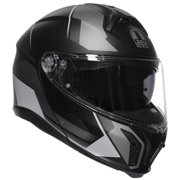 Flip Up AGV Tourmodular Perception Matt Black Silver Flip Up AGV Tourmodular Perception Matt Black Silver