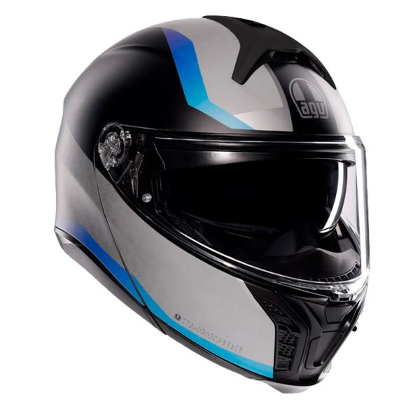 Flip Up AGV Tourmodular Stray Matt Black Grey Blue Flip Up AGV Tourmodular Stray Matt Black Grey Blue