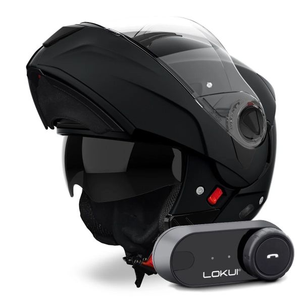 Flip Up Airoh Specktre Color Black Matt + Kit Bluetooth Lokui K30