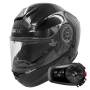 Casque Flip Up Everone M72R Shiny Black + Kit Bluetooth 5S Solo