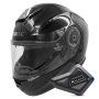 Casque Flip Up Everone M72R Shiny Black + Kit Bluetooth BT Mini