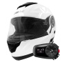 Casque Flip Up Everone M72R Shiny White + Kit Bluetooth 5S Solo