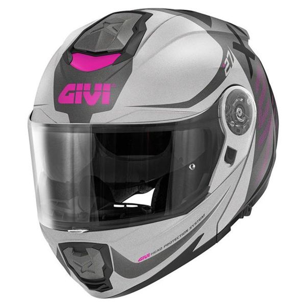 Flip Up Givi X27 Dimension Matt Titanium Fuchsia