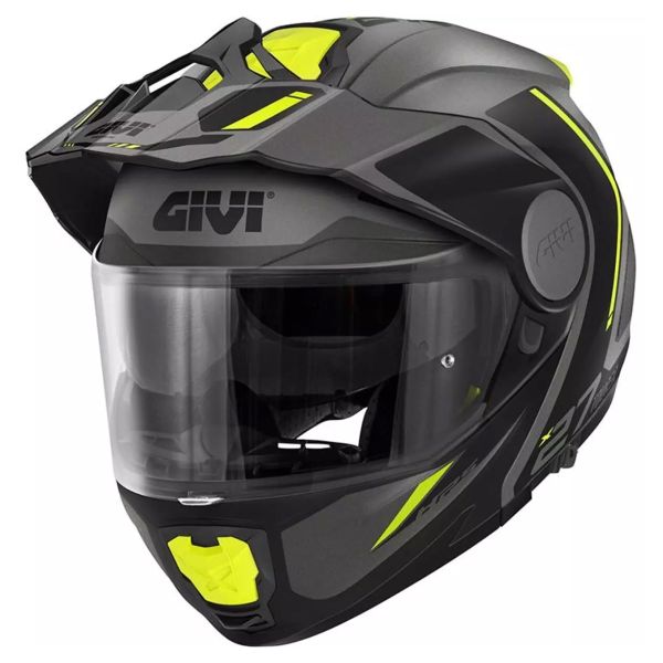 Flip Up Givi X27 Tourer Graphic  Matt Titanium Yellow