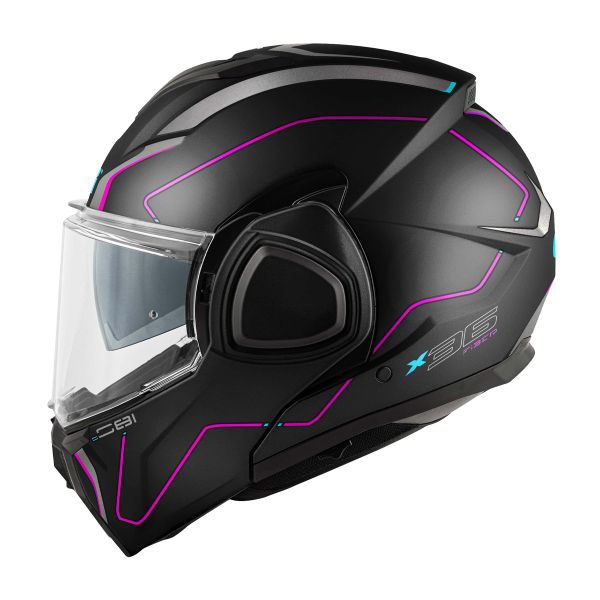 Givi X36 Fiber Pulse Matt Black Silver Fuchsia