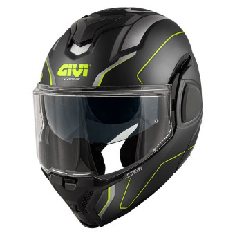 Flip Up Givi X36 Fiber Pulse Matt Black Silver Yellow