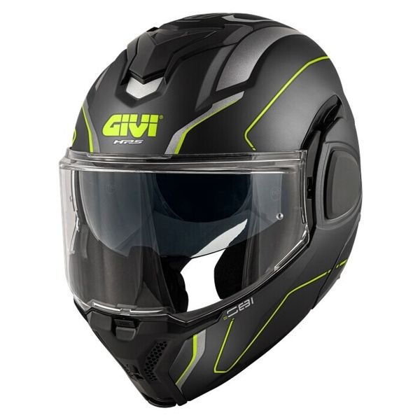 Flip Up Givi X36 Fiber Pulse Matt Black Silver Yellow