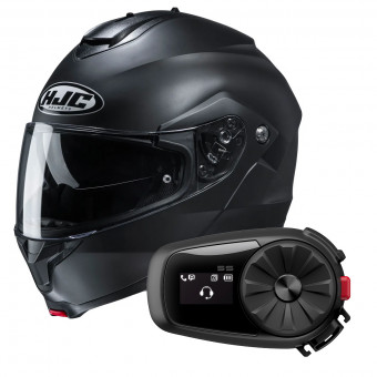 Flip Up HJC C91 Semi Flat Black + Kit Bluetooth 5S Solo