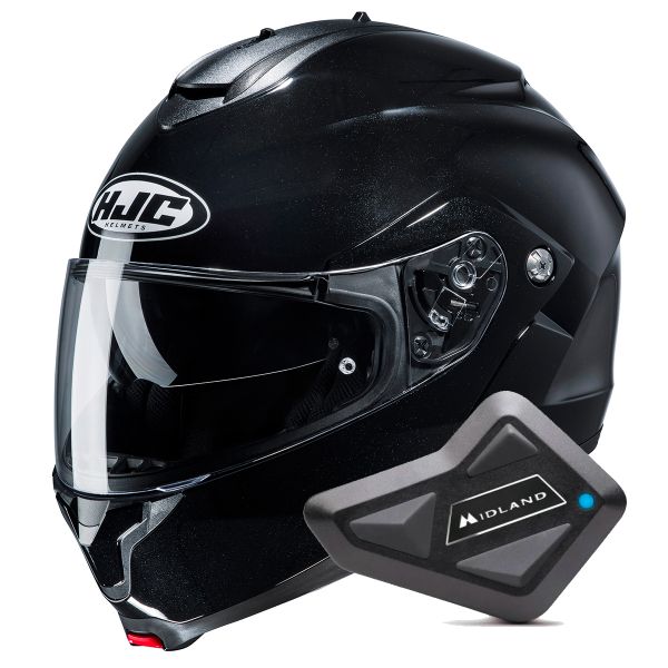 Flip Up HJC C91N Black + Kit Bluetooth BT Mini Flip Up HJC C91N Black + Kit Bluetooth BT Mini