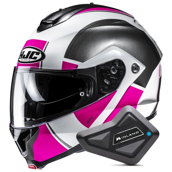 Flip Up HJC C91N Jyn MC8 + Kit Bluetooth BT Mini