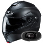 Casque Flip Up HJC C91N Semi Flat Black+ Kit bluetooth 5R Lite Solo