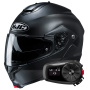 Casque Flip Up HJC C91N Semi Flat Black + Kit Bluetooth 5S Solo