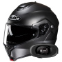 Casque Flip Up HJC C91N Semi Flat Titanium+ Kit bluetooth 5R Lite Solo