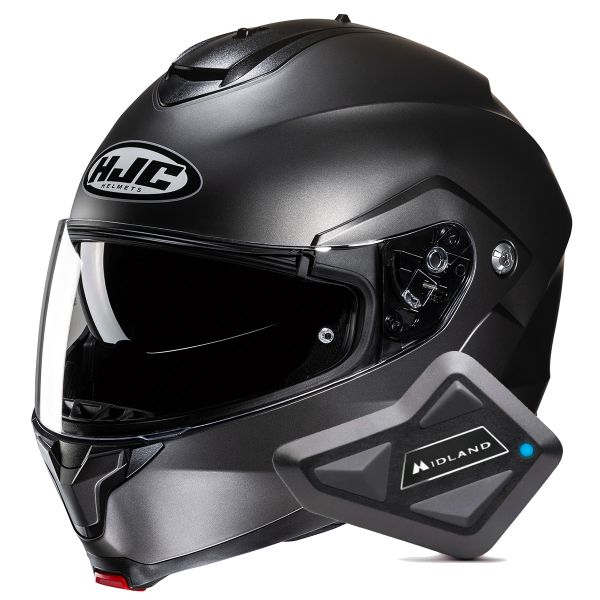 Flip Up HJC C91N Semi Flat Titanium + Kit Bluetooth BT Mini Flip Up HJC C91N Semi Flat Titanium + Kit Bluetooth BT Mini