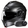 Casque Flip Up HJC C91N Semi Flat Titanium + Kit Bluetooth Lokui K30