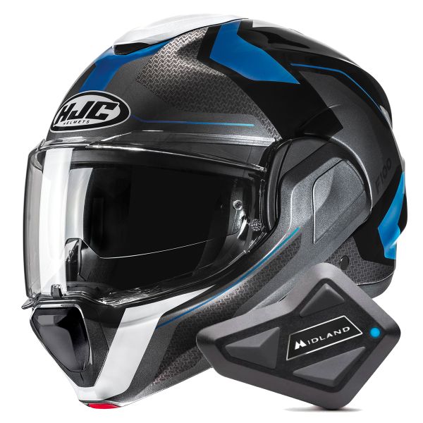 Flip Up HJC F100 Bios MC2 + Kit Bluetooth BT Mini Flip Up HJC F100 Bios MC2 + Kit Bluetooth BT Mini