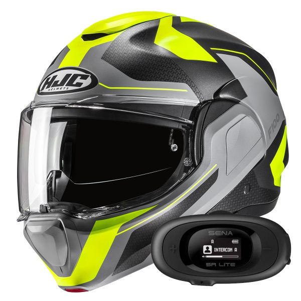 Flip Up HJC F100 Bios MC3HSF + Kit bluetooth 5R Lite