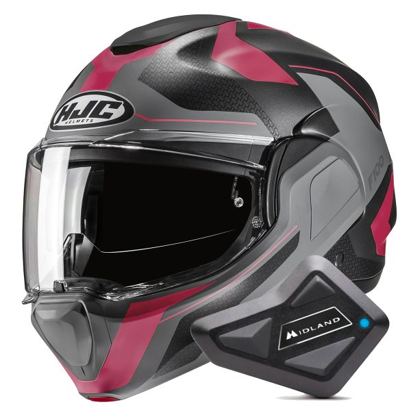 Flip Up HJC F100 Bios MC8SF + Kit Bluetooth BT Mini Flip Up HJC F100 Bios MC8SF + Kit Bluetooth BT Mini