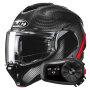 Casque Flip Up HJC F100 Carbon Stan MC1 + Kit Bluetooth 5S Solo