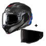 Casque Flip Up HJC F100 Carbon Stan MC21 + Dark Smoke visor