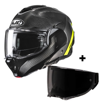 Casque Flip Up HJC F100 Carbon Stan MC3H + Dark Smoke visor Casque Flip Up HJC F100 Carbon Stan MC3H + Dark Smoke visor