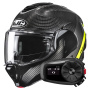 Casque Flip Up HJC F100 Carbon Stan MC3H + Kit Bluetooth 5S Solo