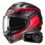 Casque Flip Up HJC F100 Hetal MC1SF + Kit Bluetooth 5S Solo