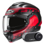 Casque Flip Up HJC F100 Hetal MC1SF + Kit Bluetooth Lokui K30