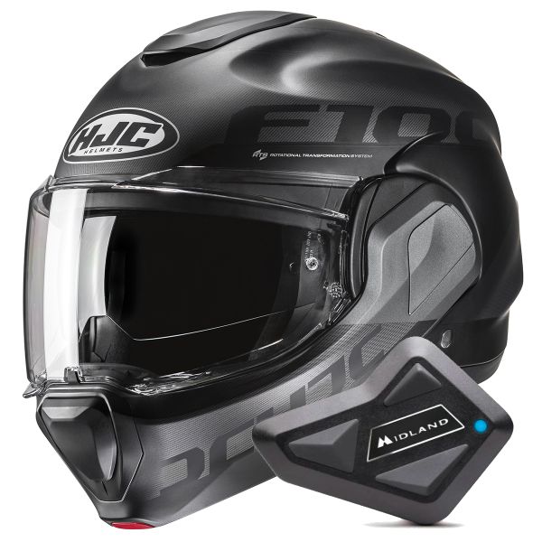 Flip Up HJC F100 Hetal MC5SF + Kit Bluetooth BT Mini Flip Up HJC F100 Hetal MC5SF + Kit Bluetooth BT Mini