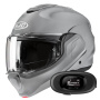 Casque Flip Up HJC F100 N.Grey + Kit bluetooth 5R Lite